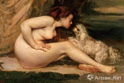 裸女与小狗