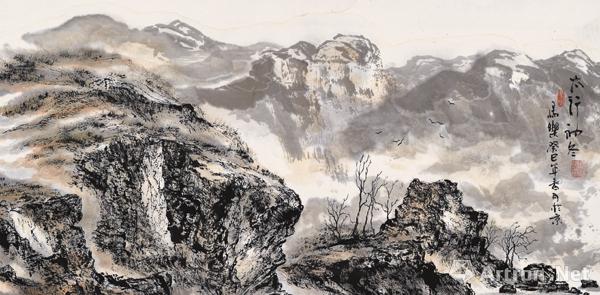马乐背景系列写意山川画展表态北京