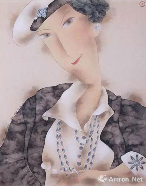 《女图录之 coco chanel》综合媒材 125cm×97cm 2004年《女图录之 o"