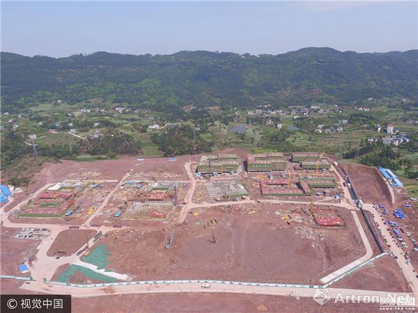 四川宜宾将建白酒学院 航拍建筑工地