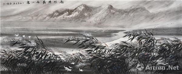 秋水共长天一色 200×80cm