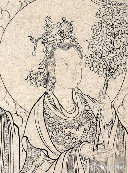 苏柏斗摹明代法海寺壁画纪帝释梵天礼佛护法图西壁白描本