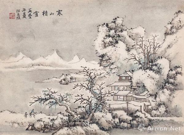 江友樵 寒山积雪 纸本 镜心 21×29 cm