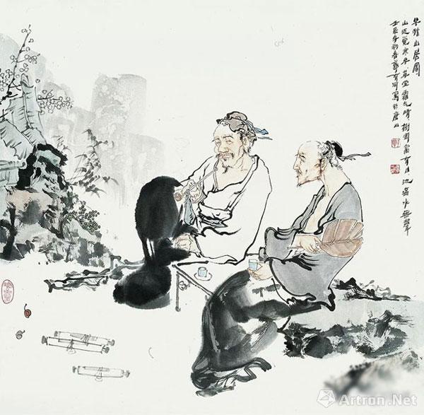 郭有河 《早秋山居图》 纸本设色 68×68cm 2012年