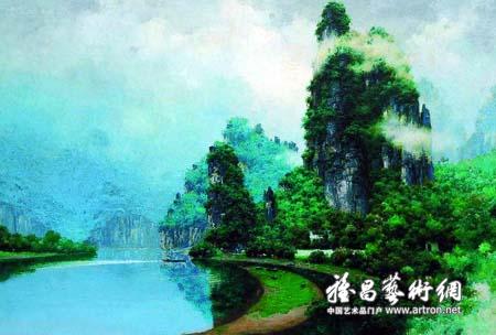 俄罗斯功勋艺术家李培庚油画让人爱上桂林山水