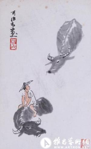 李可染(1907-1989)牧牛图