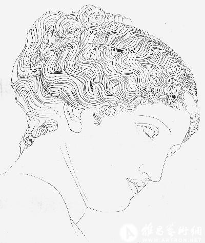 希腊雕塑头像(白描) 王冠军图片