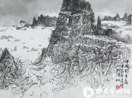 中国钓鱼岛—张俊,廖贵荣作画表达爱国之情