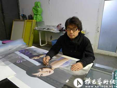 贺文斌与位于北京798艺术区的著名艺术机构三版工坊再度合作的丝网