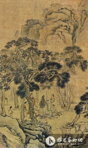 980 华 岩(1682-1756) 松溪高士图 设色绢本 立轴