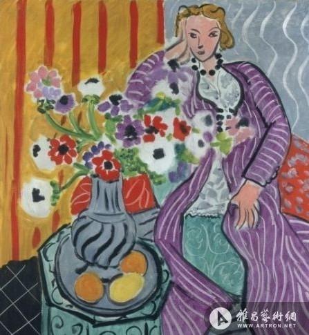 《紫袍和海葵,亨利·马蒂斯,1937