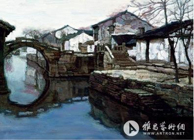 陈逸飞 双桥 油彩 画布 110×151.5cm  1996