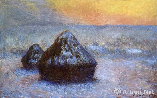 克劳德莫奈(claude monet《草垛 雪景 日出(stacks of