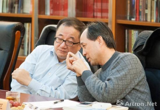 福建艺术品行业协会会长孙德坚与福建工艺美术研究院院长余卫平