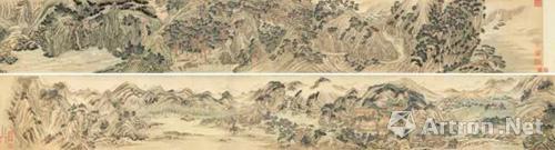 郑重 江山胜览图 设色纸本 手卷 27.5×406 cm