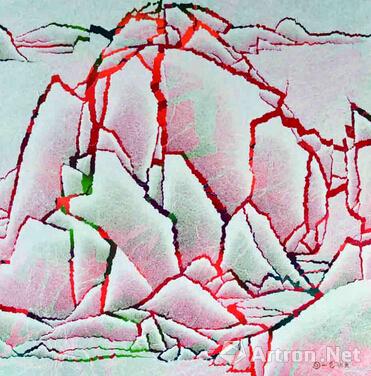 仇德树 裂变—美景2 宣纸、画布、丙烯 135×135 cm