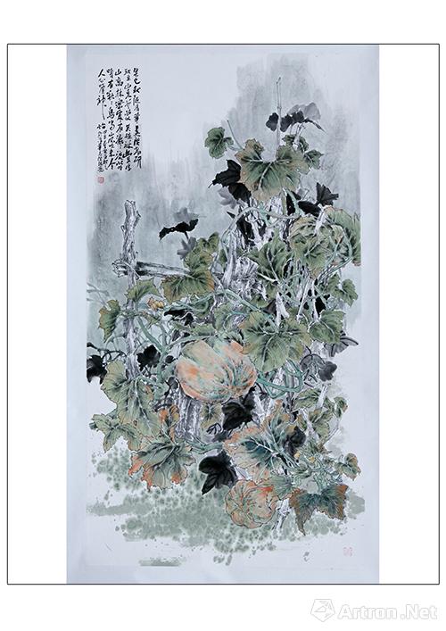 作品《蒙山今岁又丰年》入选"美丽新丝路,翰墨定西行"中国画,油画全国