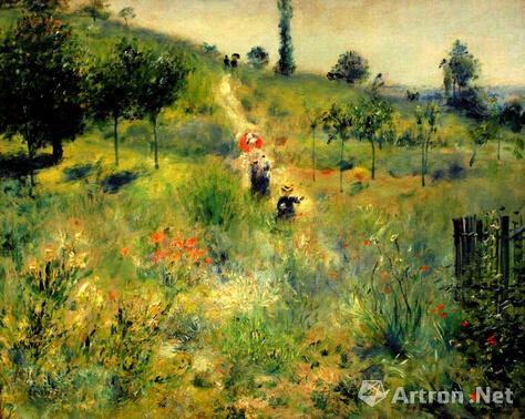 雷诺阿《 蒿草中的上坡路》 画布1876年法国巴黎奥赛博物藏