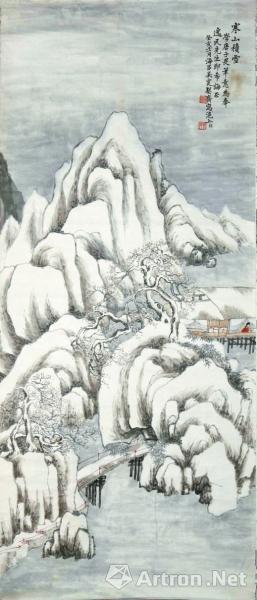 赏清末民国浙人吴震《寒山积雪图》