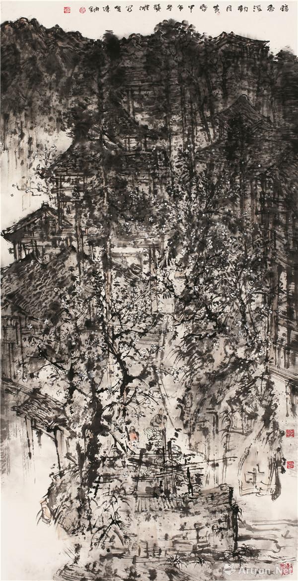 陈钠《暗香浮动月黄昏 138cmx69cm22014年