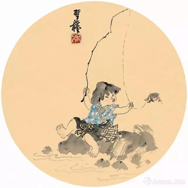 据介绍,此次共展出人物画家岑圣权先生的82幅童趣小品,希望让生活在