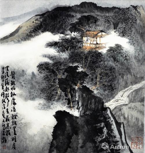 王漪《山中一夜雨 国画