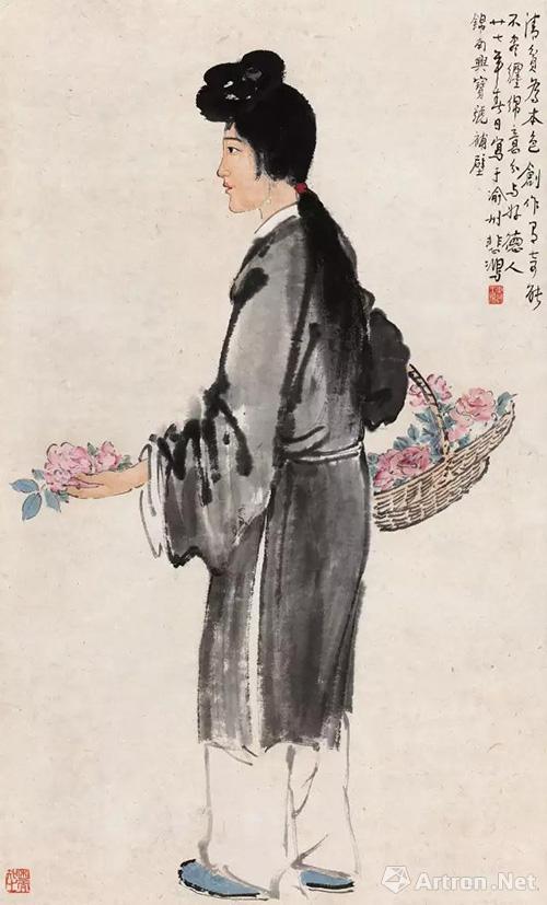 北京保利秋拍推出徐悲鸿早期人物画《卖花女郎》与《占尽风情向小园》