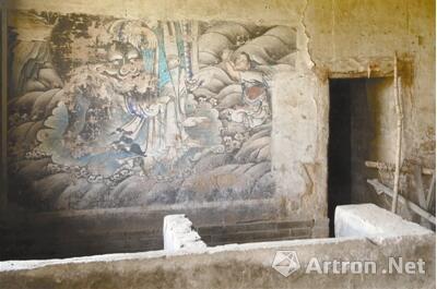 晋中市榆次区“东左付村圣安寺”壁画被盗前的样子