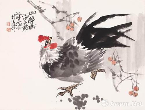 雄鸡起舞贺新春:画家李志向画鸡迎佳节