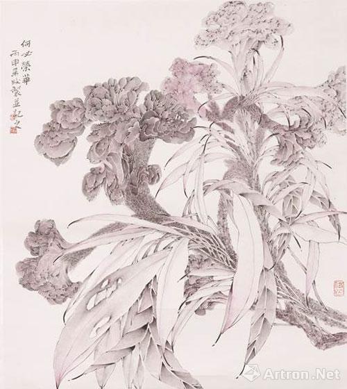 李採姣花鳥畫作品展亮相寧波美術館導師何水法前來捧場