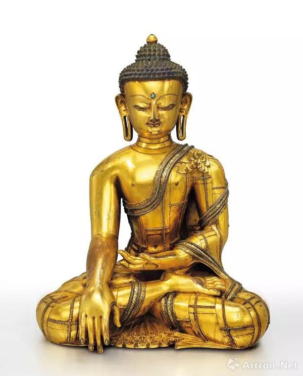 4400万港币落槌！佳士得香港春拍西藏鎏金铜嵌银释迦牟尼坐像