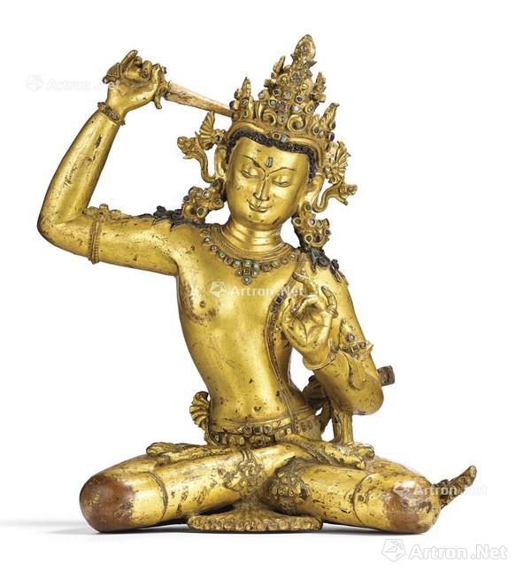 蘇富比香港秋拍：玛拉皇朝14世纪尼泊尔鎏金铜文殊菩萨坐像1450万港币落槌