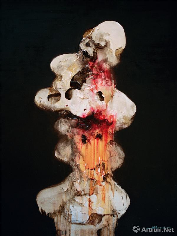 太湖石，周春芽，2000布面油彩150×120厘米图片版权 ©龙美术馆