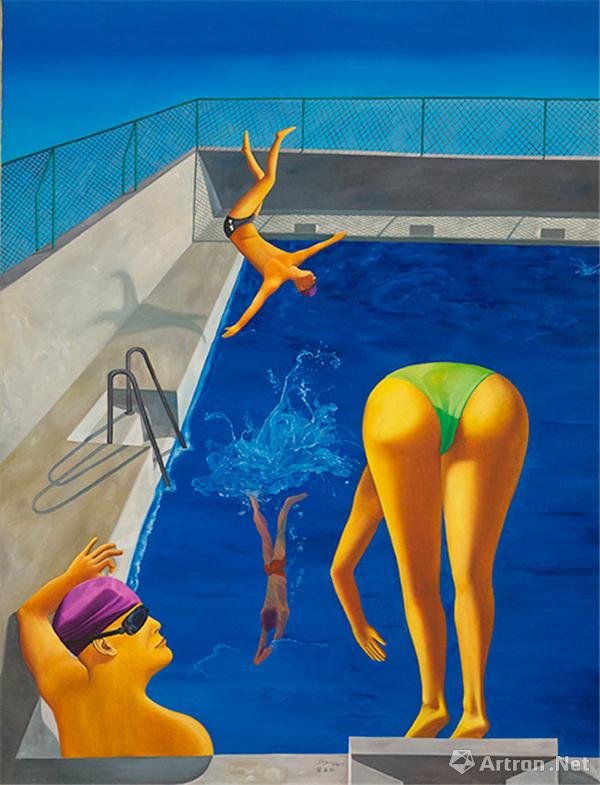 泳池，宋永红，1998布面油画160×130厘米图片版权 ©龙美术馆
