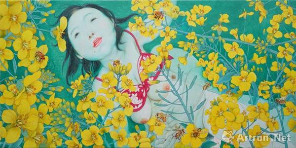 《春暖菜花开》 布面油彩 70×140cm 2015年