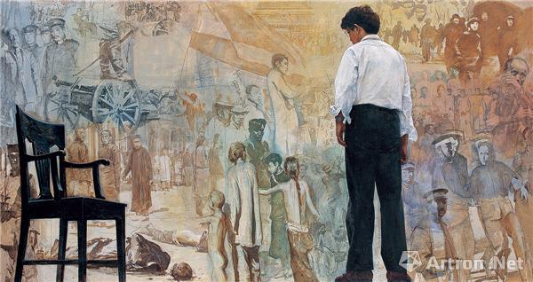 踱步，陈逸飞，1978布面油彩186×356厘米图片版权 ©龙美术馆