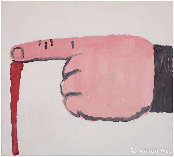 菲利普·加斯顿《无题》1969丙烯 板上45.7 x 50.8 厘米 / 18 x 20 英寸，图片来源：菲利普·加斯顿艺术资产，豪瑟沃斯