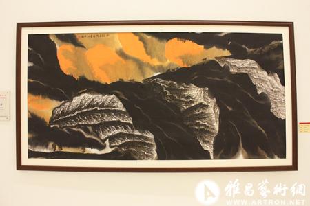 賈又福 《雨過斜陽好看山》 101×204cm 紙本水墨