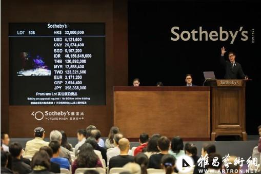 香港蘇富比2013年春拍二十世纪中国艺术总成交达2.04亿港元