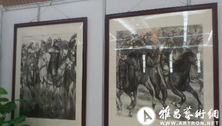 郎军中国画作品展《马与人》在荣宝斋大厦开幕