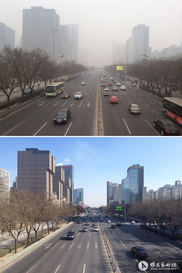 北京雾霾对比图片