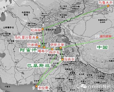 桶5录斯诺西行路线图斯诺西行路线图斯诺采访路线图简图西安至新疆