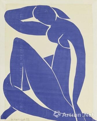 亨利·马蒂斯，《蓝色躶体3》Blue Nude (II) (1952)图片来源：Centre Pompidou, MNAM-CCI, Dist. RMN-Grand Palais/ Droits réservés © Succession Henri Matisse / DACS 2013