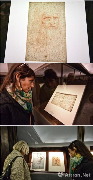 现存唯一达·芬奇自画像在都灵皇家图书馆展出