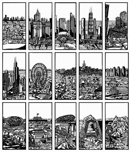 乔晓光剪纸装置《城市之窗》原稿将于芝加哥菲尔德博物馆展出