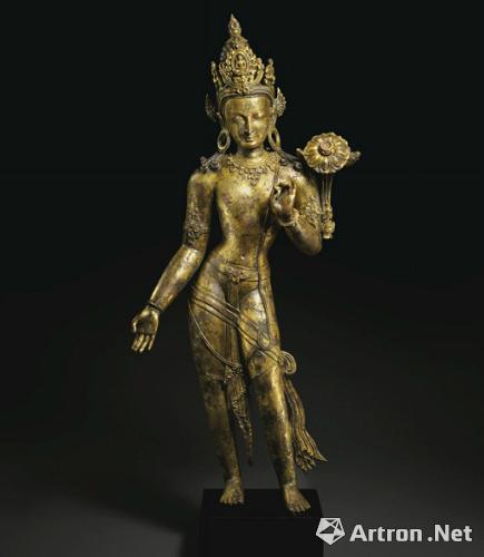 佳士得“安思远珍藏”：尼泊尔十三世纪鎏金铜观音立像822.9万美元成交 超最低估价4倍