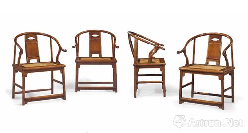 佳士得“安思远珍藏”：明十七世纪黄花梨圈椅一套968.5万美元成交 超最低估价12倍
