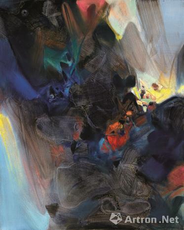 朱德群 《蓝色的赋格》 油彩 画布 162×130cm 1997年