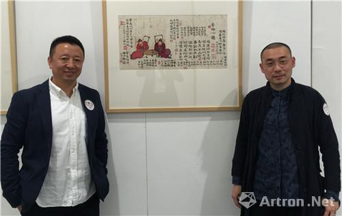 繁星美术馆馆长樊星（左）、艺术家刘靖（右）
