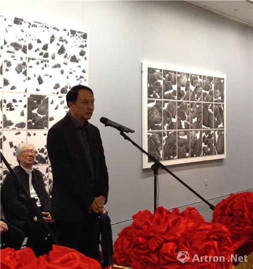 北京画院院长王明明在开幕式上致辞